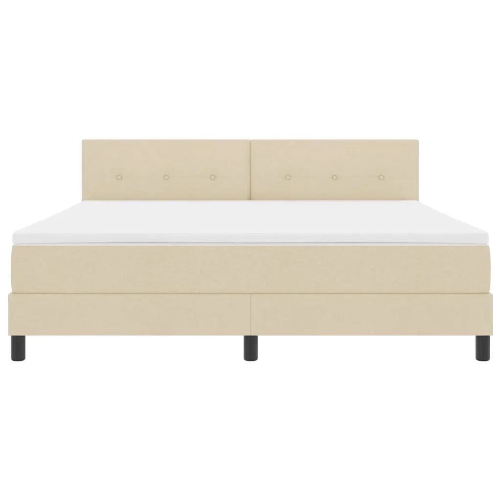Letto a molle con materasso con led Crema 180 x 200 cm Tessuto 3342231