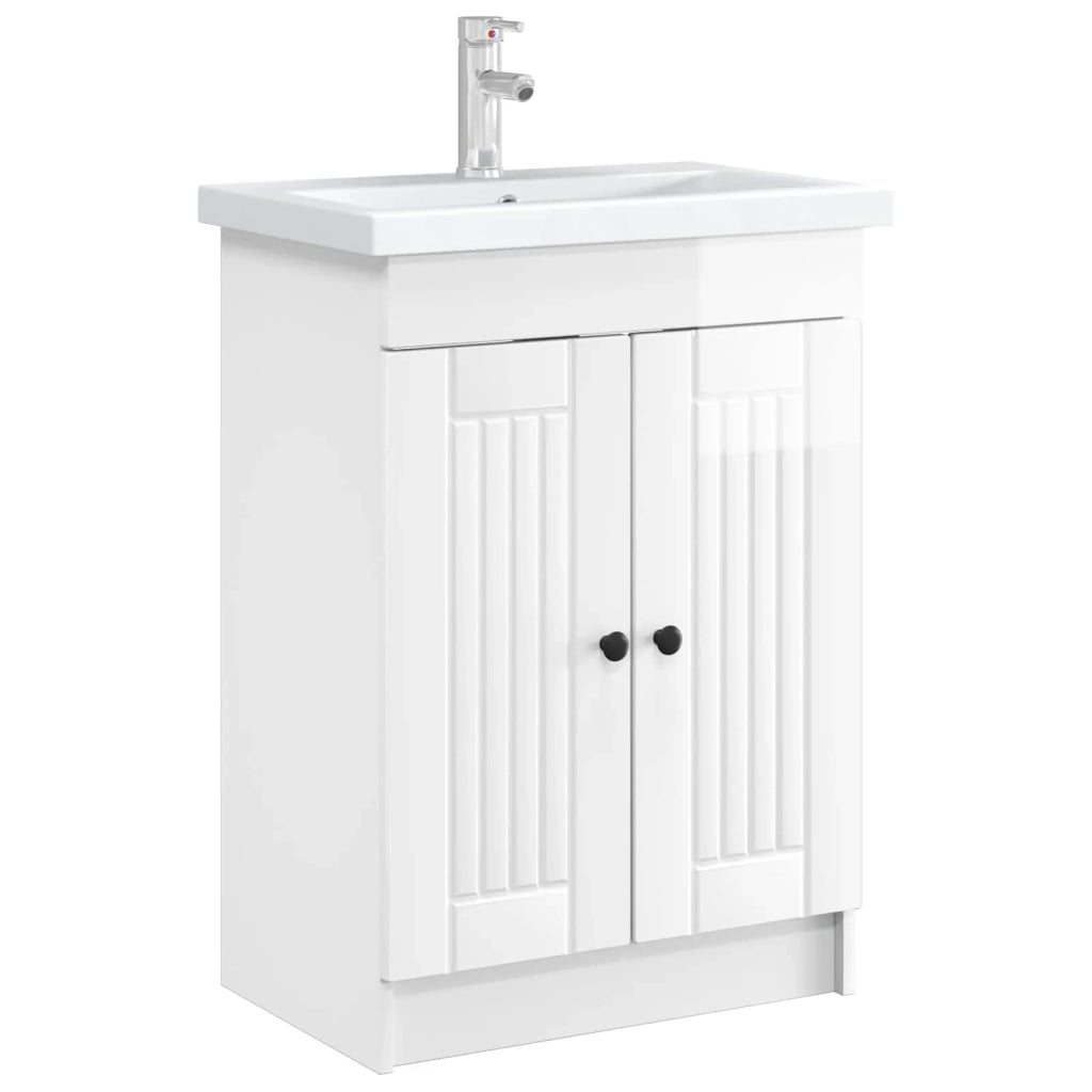 Mobiletto da Bagno | Armadio da bagno sotto il lavello Bianco Lucido