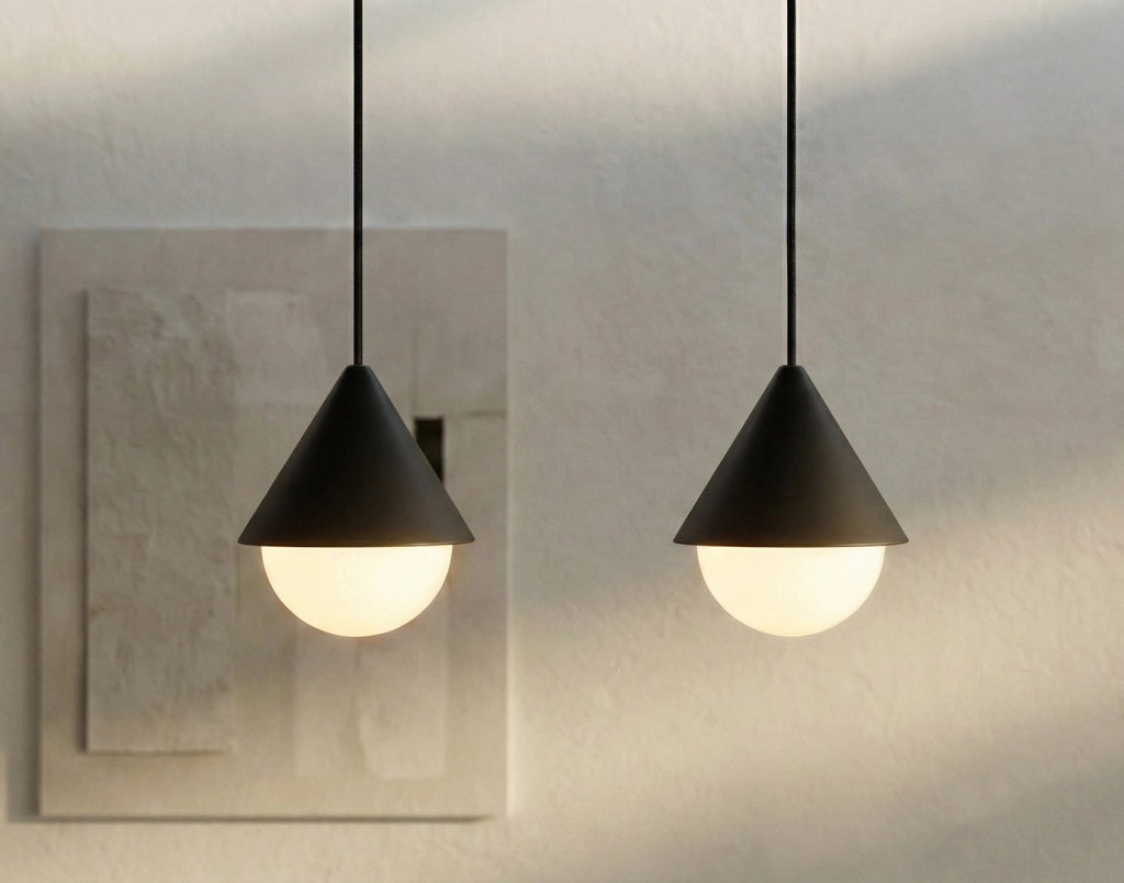 Lampada sospesa GIRO 6 luci G9 nero e bianco Emibig