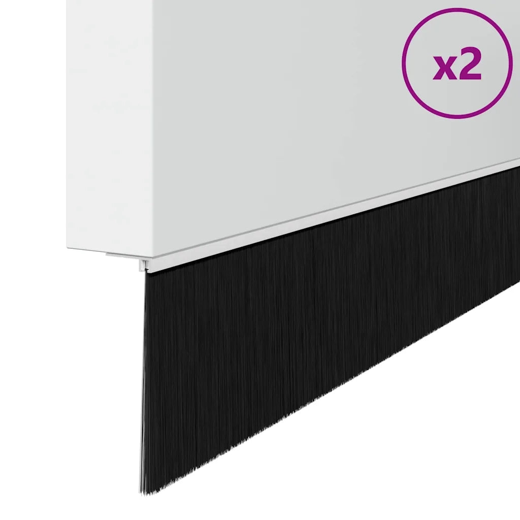 Spazzole per porte a vite 2 pcs Bianco 100 cm Lega di alluminio 42019549