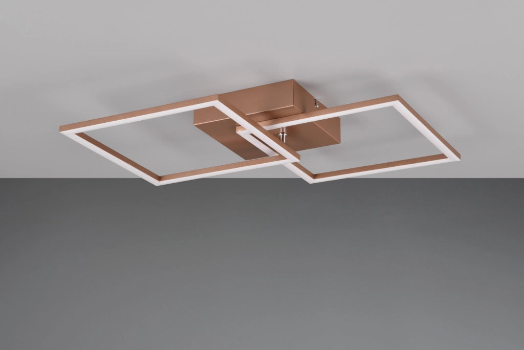 Plafoniera RL Trail quadrata marrone metallo LED 20W 3000K