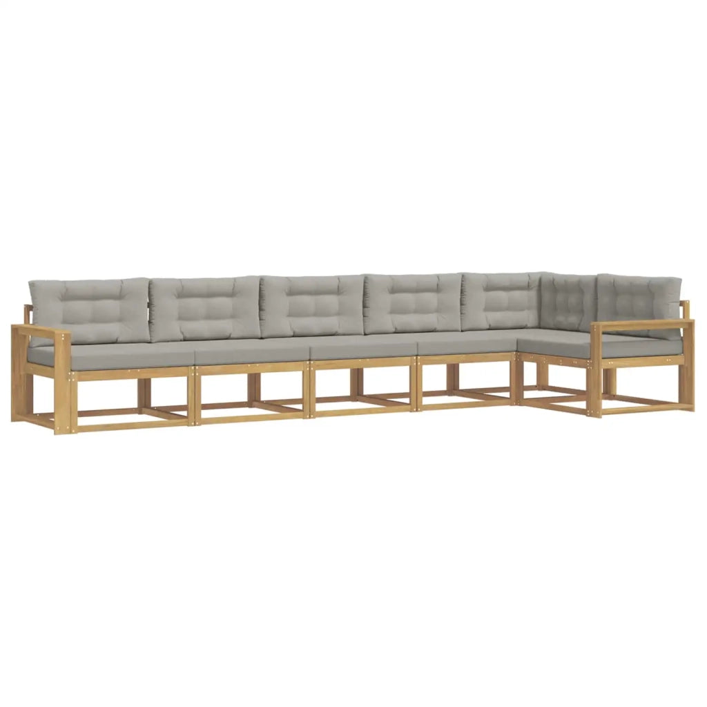 Set di divani da esterno 4 pz Bianco e Grigio Chiaro Poliestere 3386520