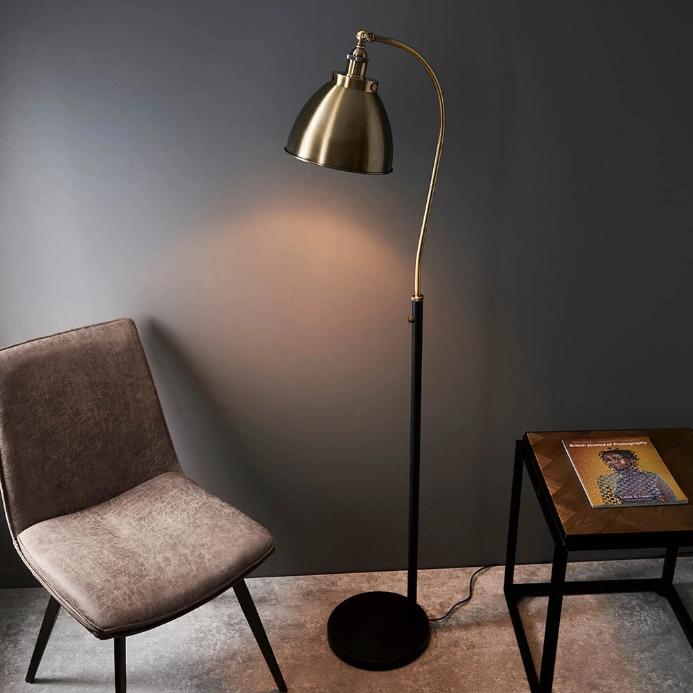 Lampada da terra industrial Franklin Endon ottone E27