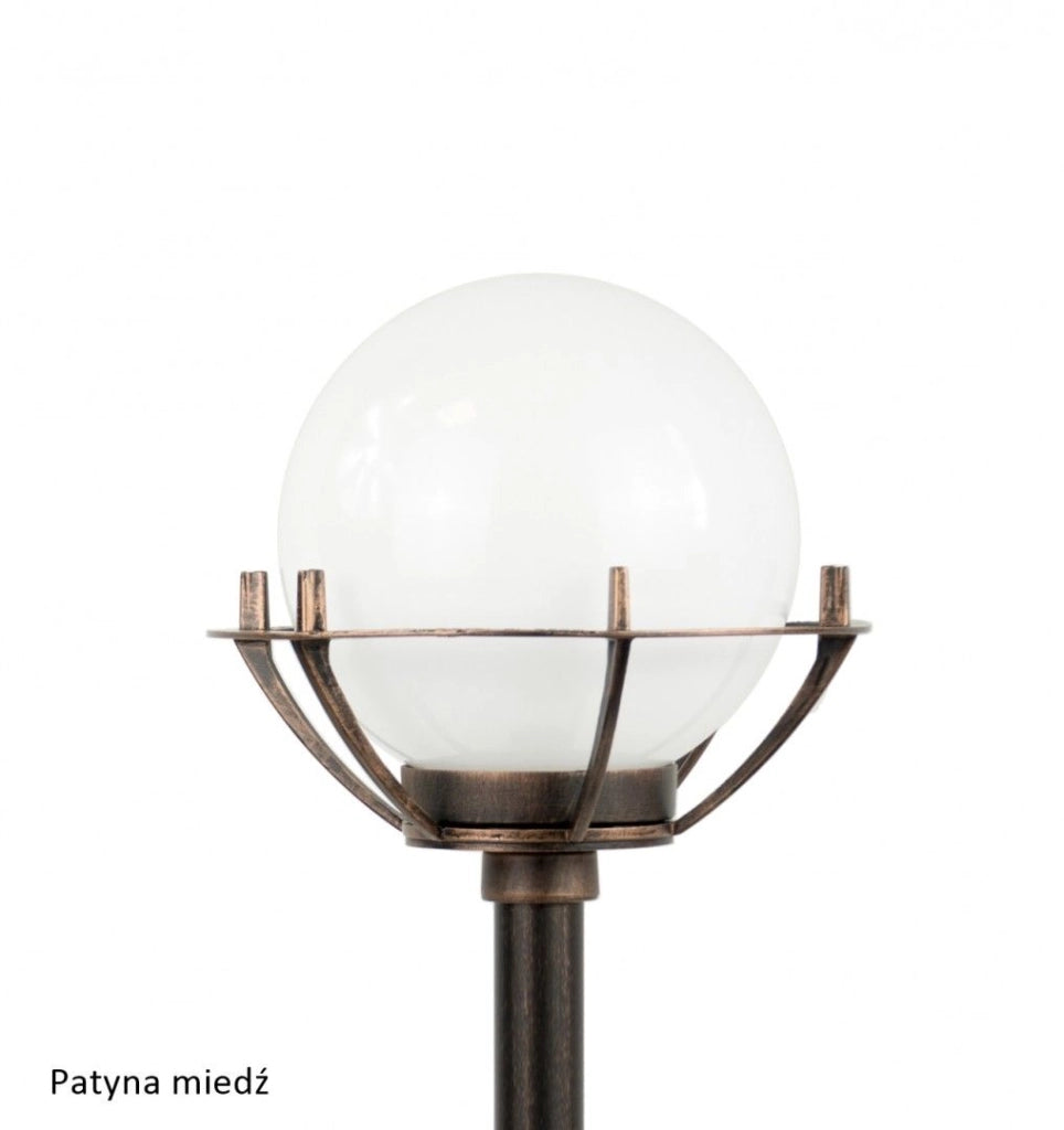 Lampione da giardino 72cm sfera 25cm E27 nero IP43