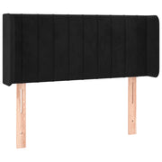 Testiera | Testata ad Orecchio Nera 83x16x78/88 cm in Velluto