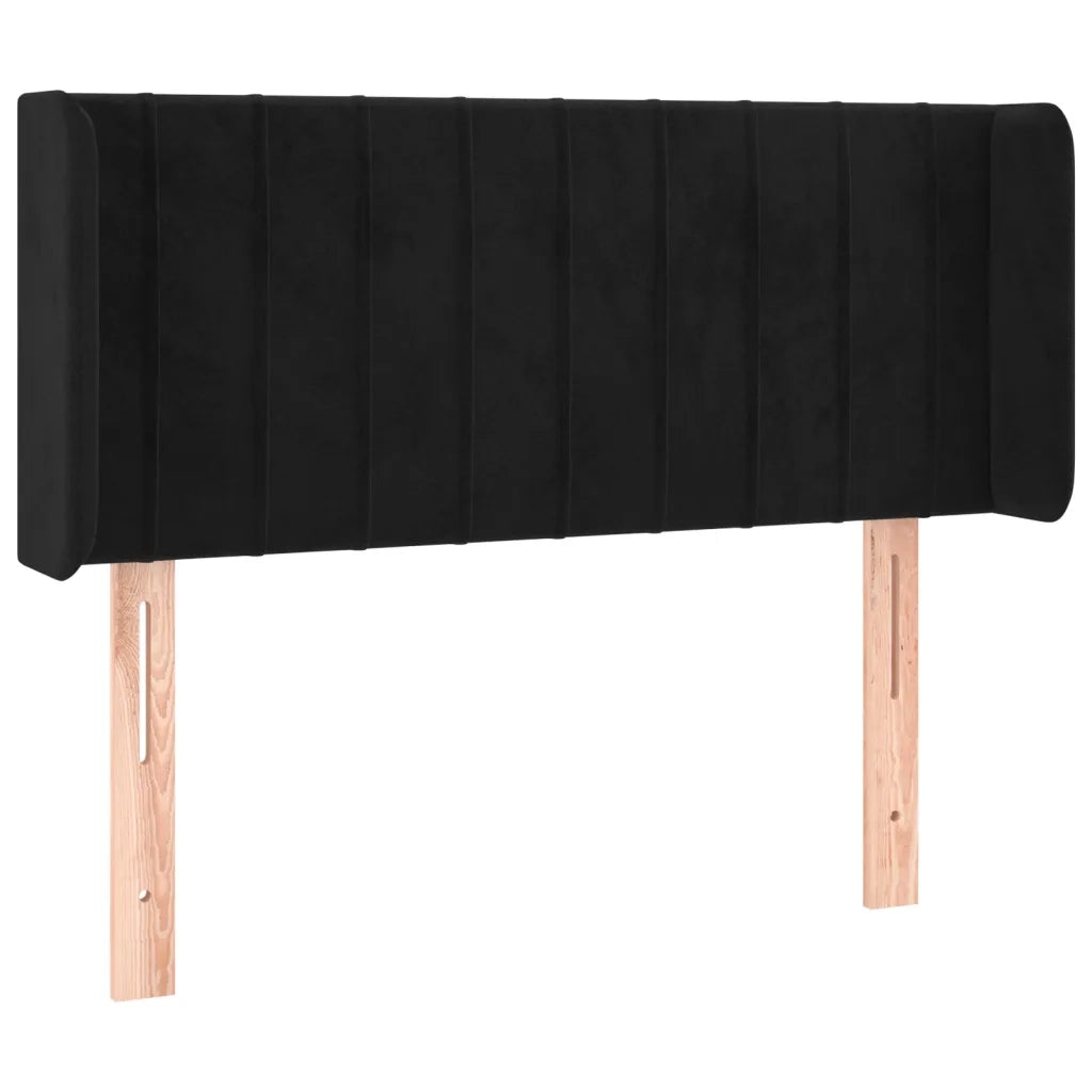 Testiera | Testata ad Orecchio Nera 83x16x78/88 cm in Velluto
