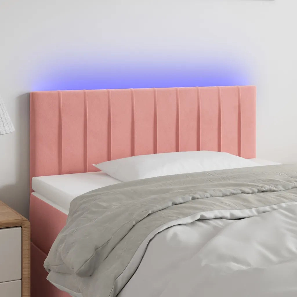 Testiera | Testata a LED Rosa 80x5x78/88 cm in Velluto