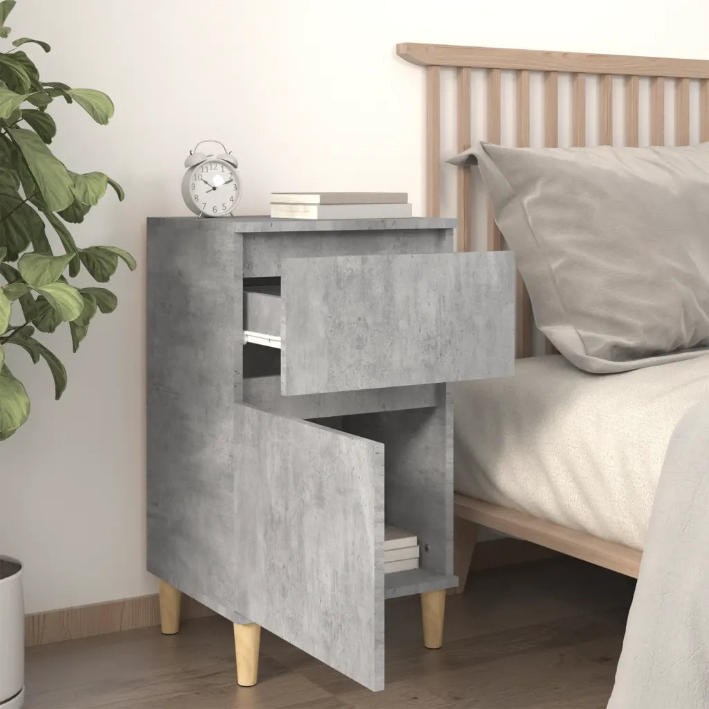 Comodino | Armadio da Notte | Mobiletto da notte Grigio Cemento 40x35x70 cm