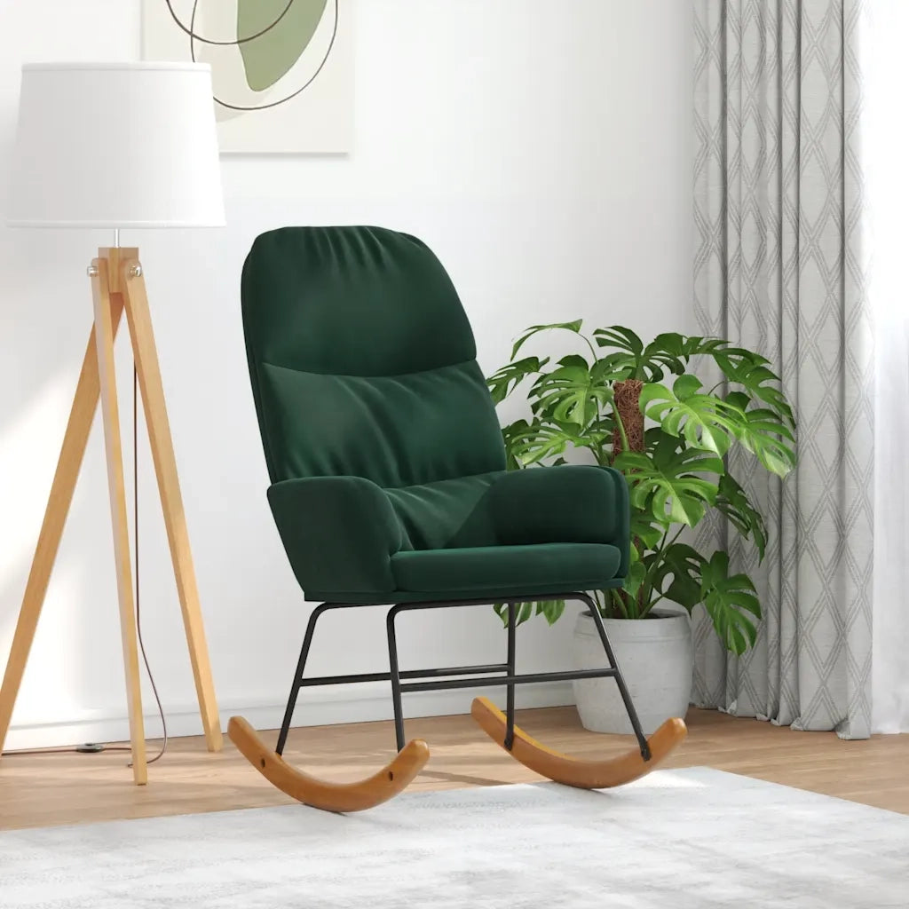 Sedia da Pranzo Verde Scuro in Velluto 4102623