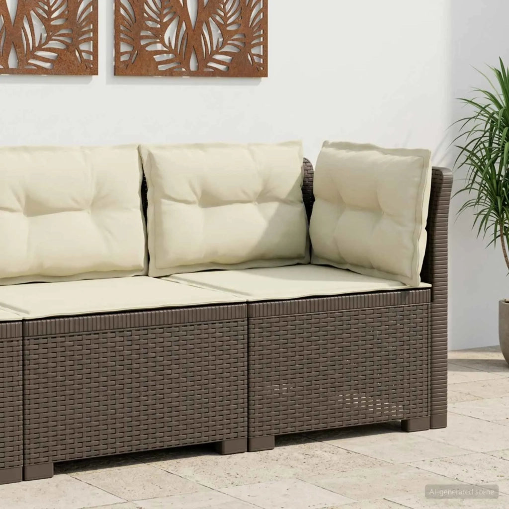 Divano da Giardino a 1 Posto con Cuscini Aspetto Rattan PP 8011844