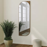 Burgio, Specchio Forma Rettangolare, 52x152h cm Marrone Noce