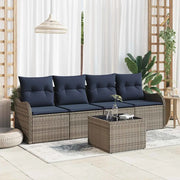 Set Divano da Giardino 5 pz Grigio polyrattan 3345575