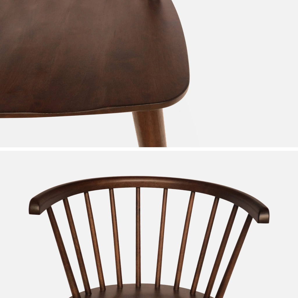 Set di 4 sedie in legno, noce