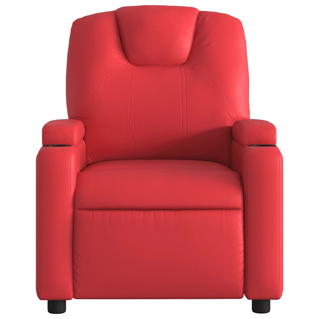 Poltrona Massaggio Elettrica Reclinabile Rosso Similpelle 3204428