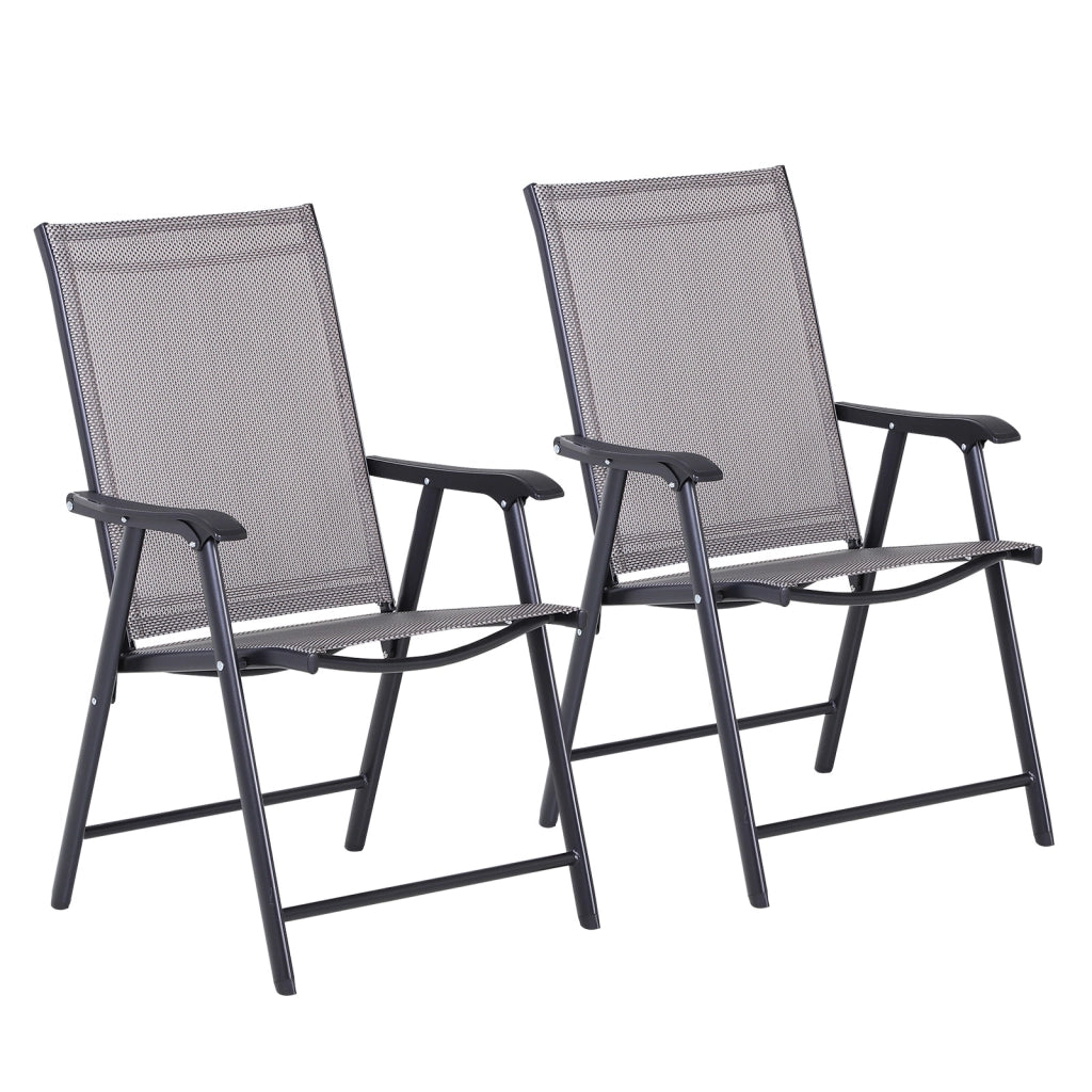 Sedia pieghevole con braccioli 2 pezzi per esterno ¨C Minimal ¨C metallo grigio 58x64x94 cm