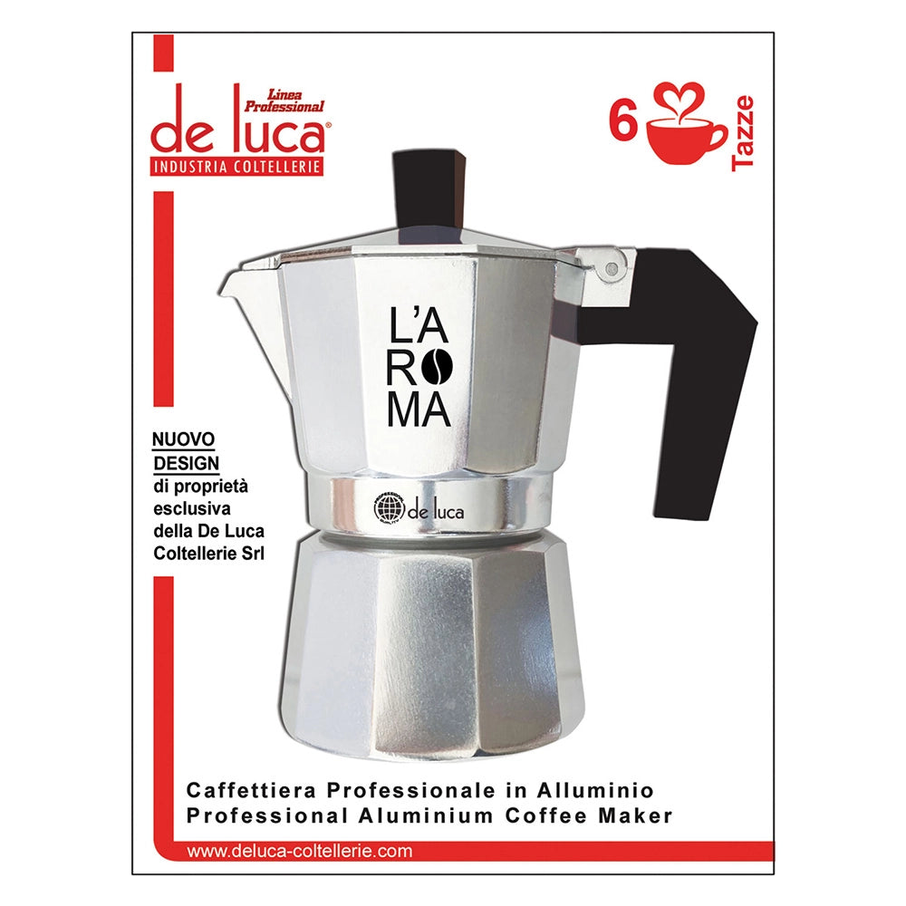 Caffettiera M.co De Luca Nero 6 Tazze