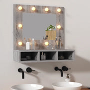 Mobile a Specchio con LED-Armadietto a Specchio Grigio Sonoma 60x31,5x62 cm
