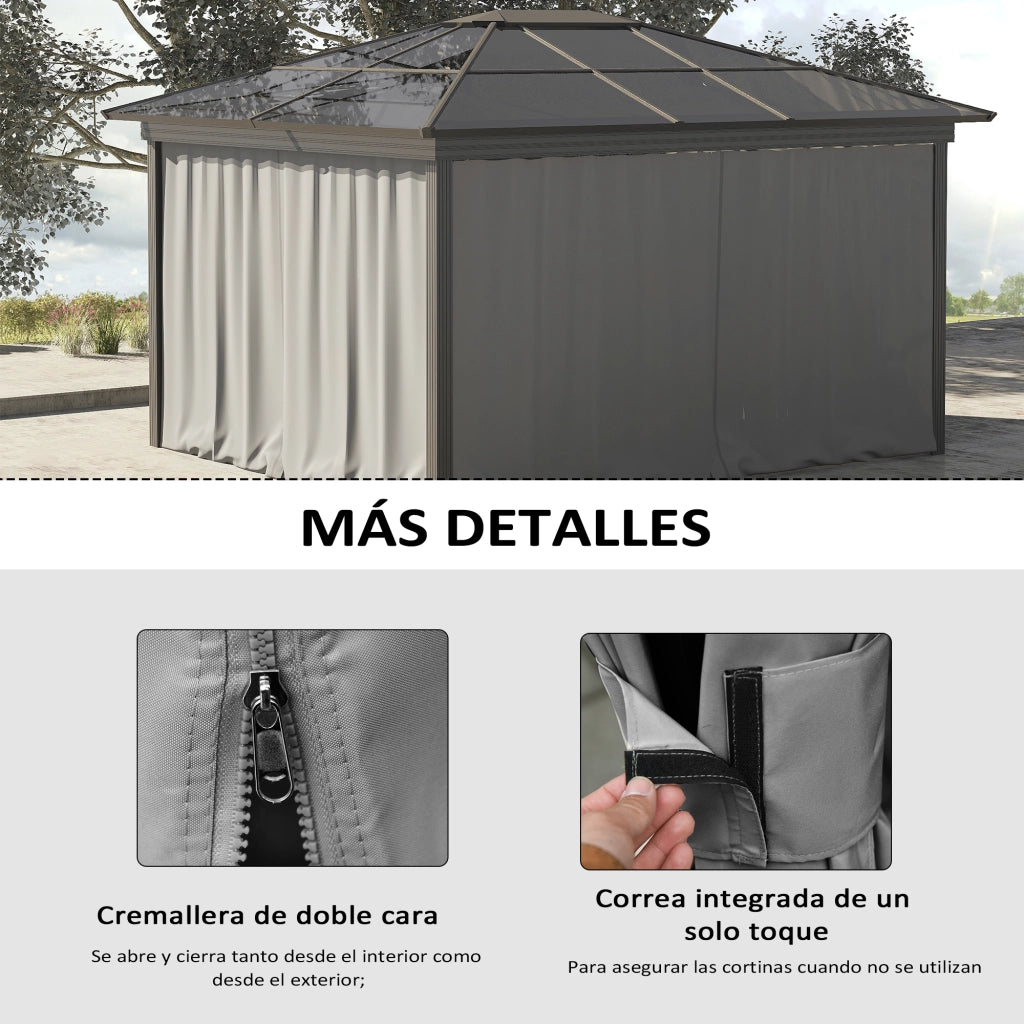 Pareti per Gazebo ¨C zephmum ¨C Grigio 302x205 cm