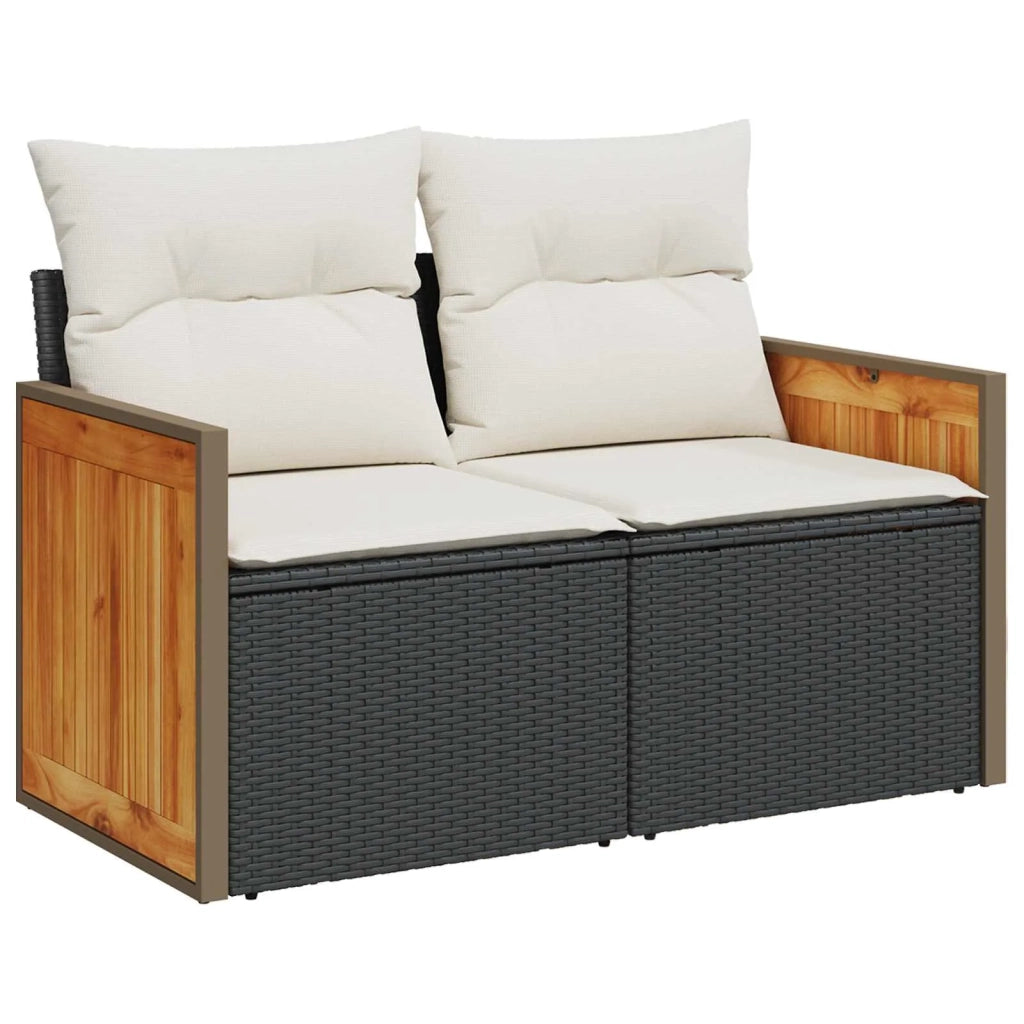Set di divani 8 pz Nero e Bianco Crema 3448627
