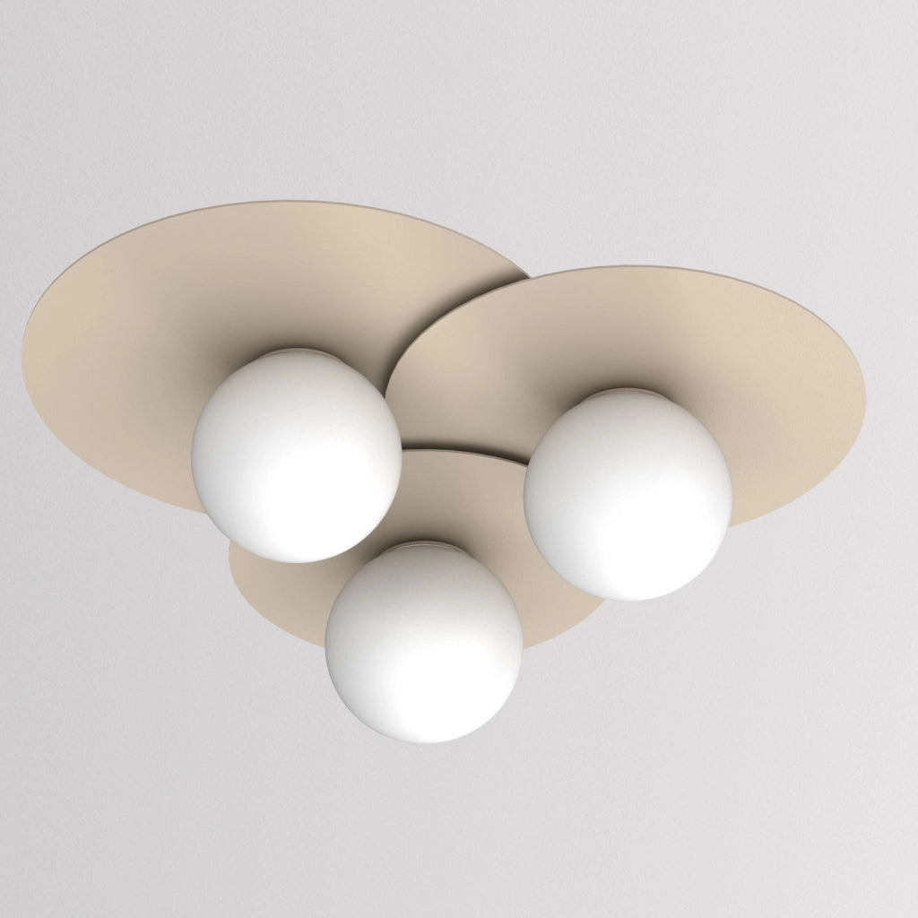 Lampada da soffitto Flat 3xE27 beige metallo Luminex