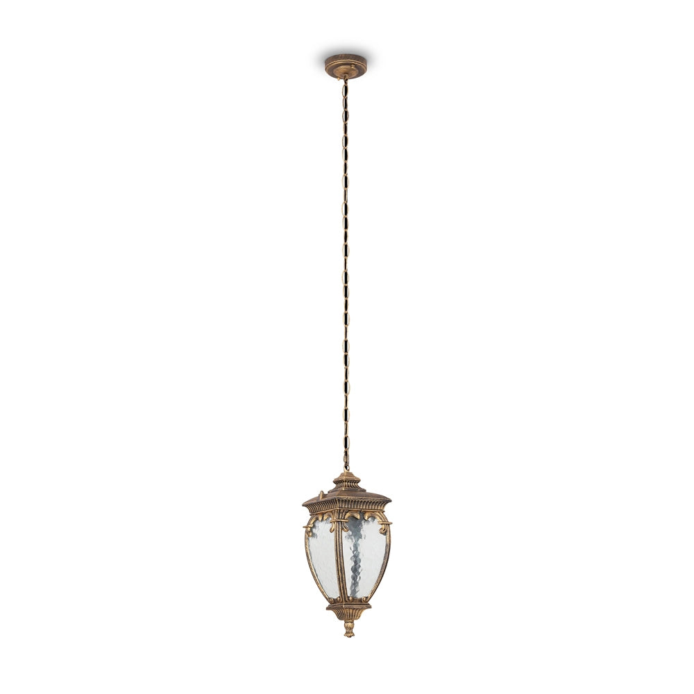 Lampada A Soffitto Classica Da Esterno Alluminio Oro 1 Luce E27 60W Ip44
