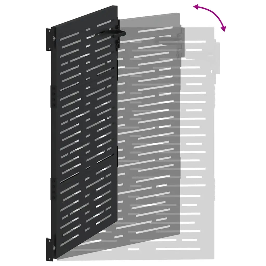 Cancello da giardino con blocco Nero 110 x 155 cm 42015901