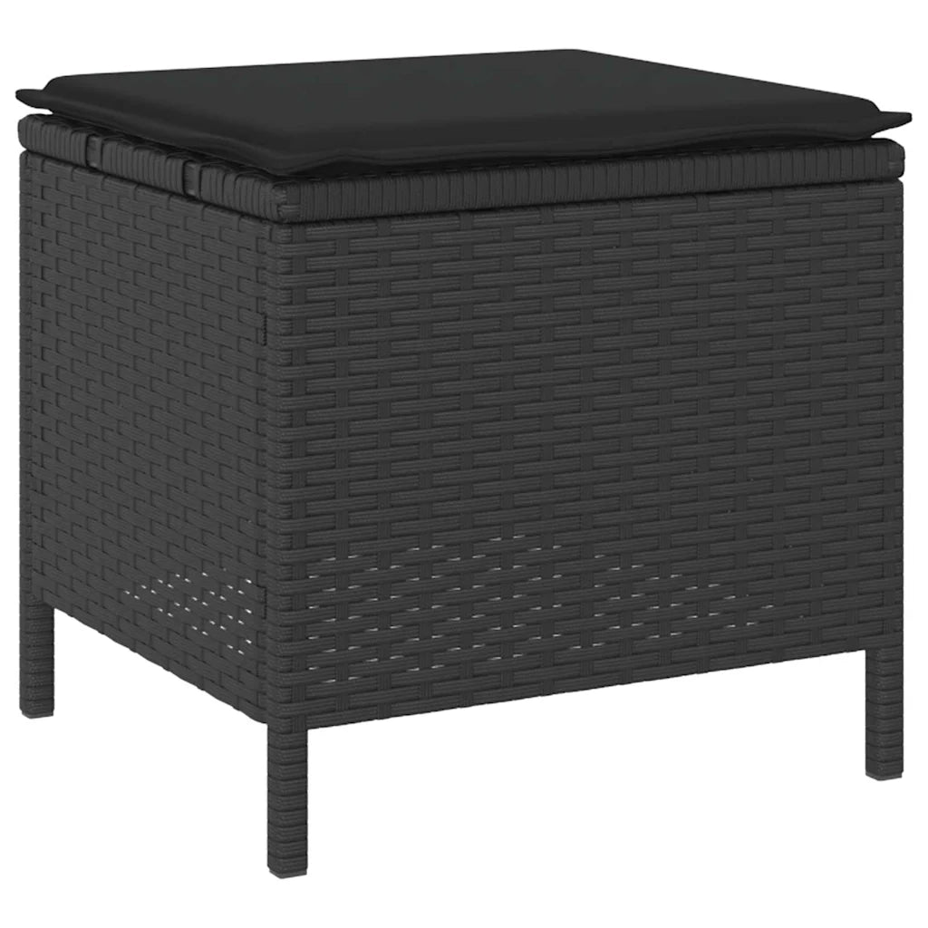 Set da Pranzo per Giardino Nero polyrattan 42007921