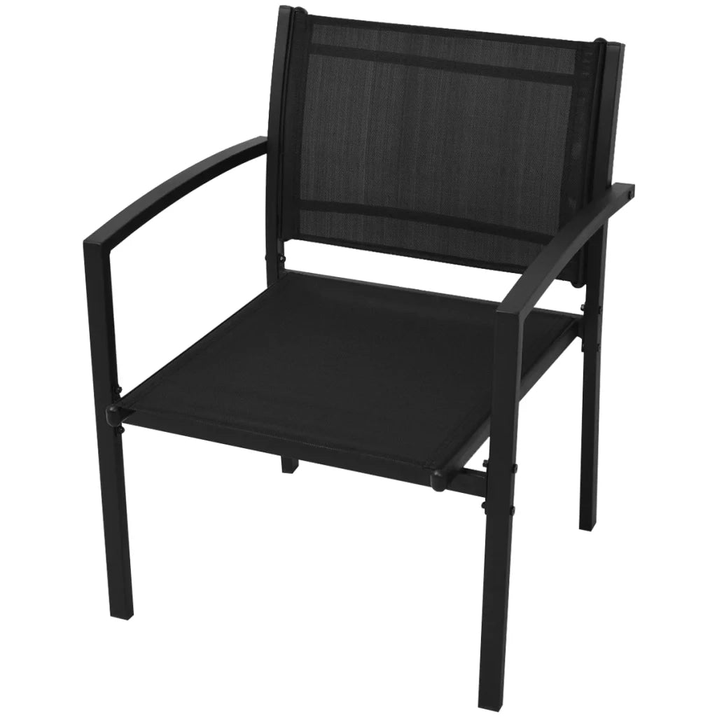 Set da Pranzo da Giardino 4 pz in Textilene Nero 42162
