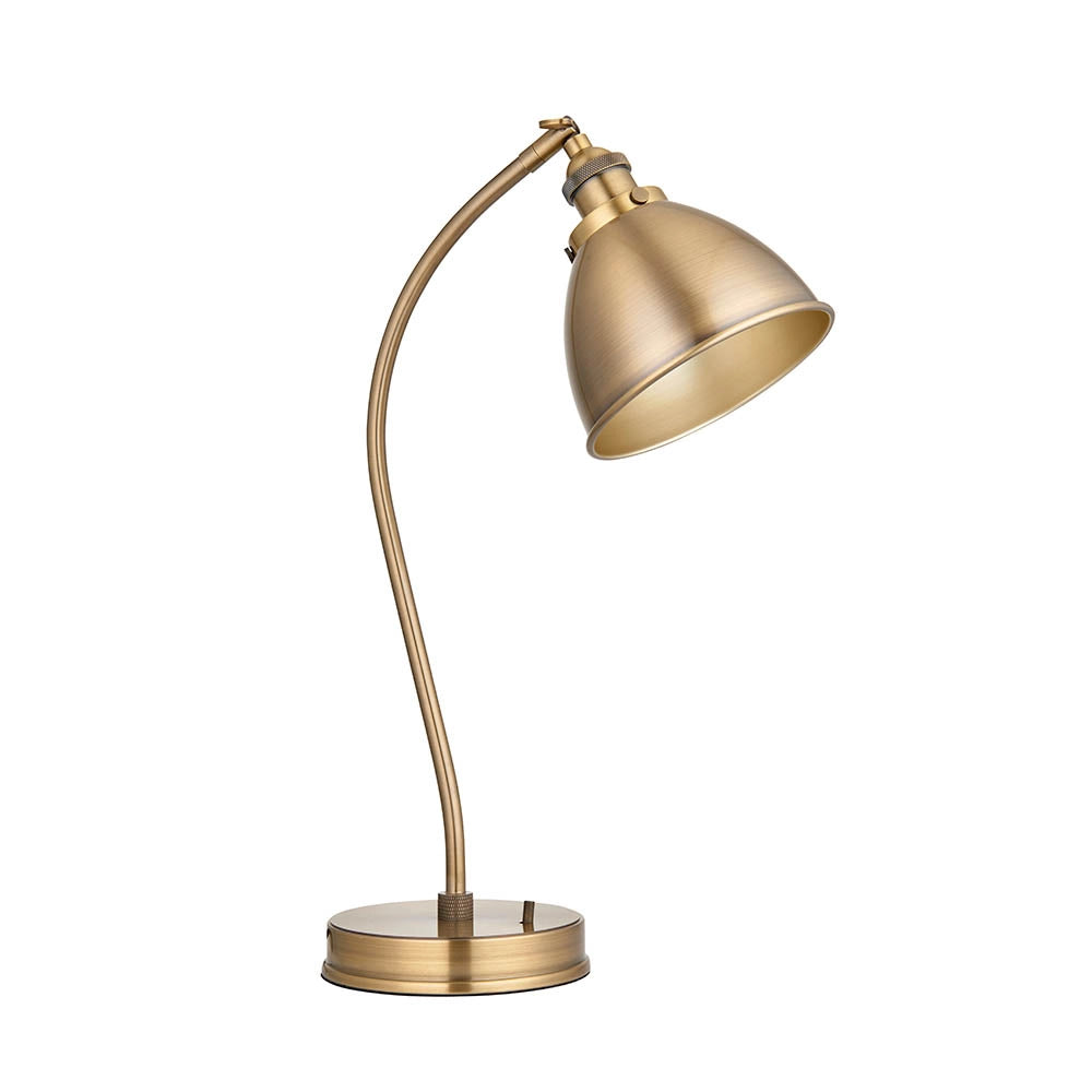 Lampada da tavolo vintage ottone, regolabile E14 Endon