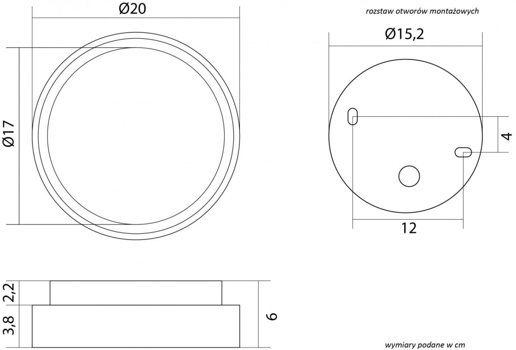 Plafoniera esterna LED 18W tonda grigio scuro IP65 SU-MA