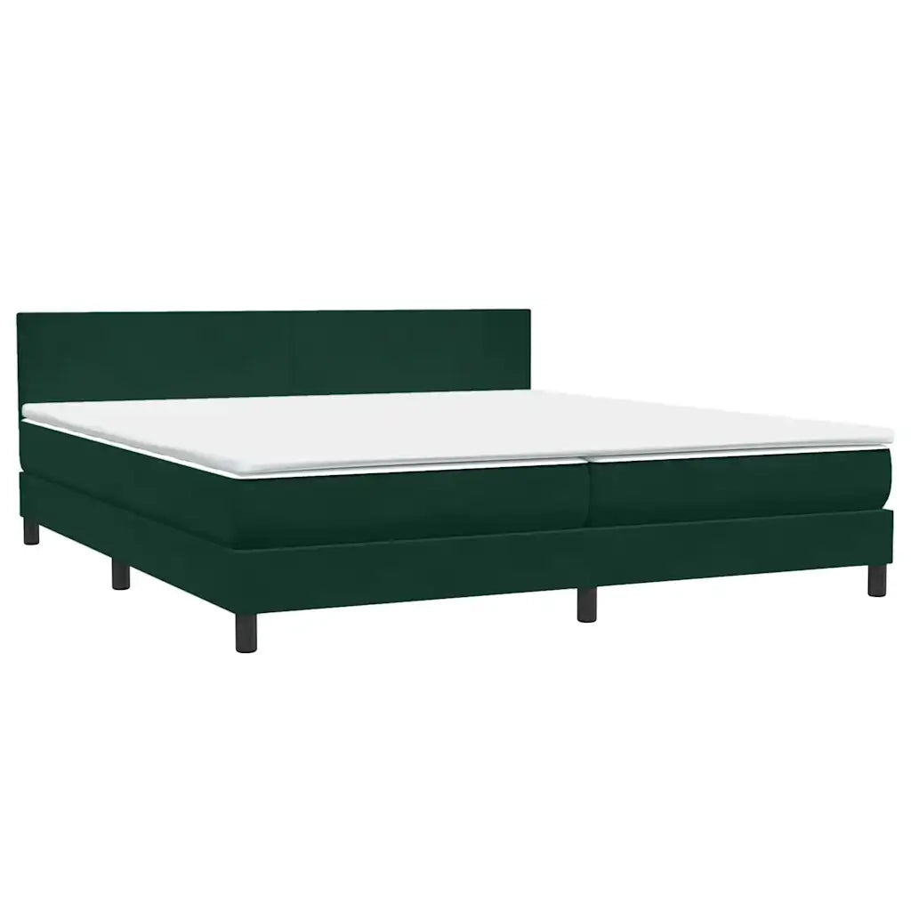 Letto a Molle con Materasso e LED Verde Scuro 180x220 cm Velluto 3316752