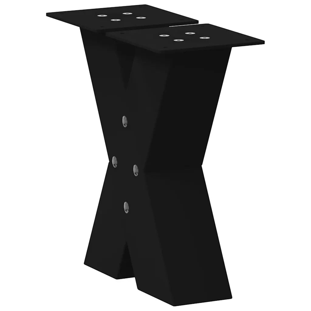 Gambe per Tavolino da Caffè a Forma di X 2 pz Nere 40x(30-31) cm Acciaio 4012932