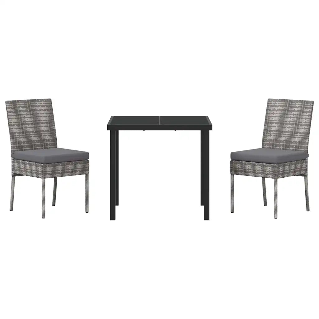 Set da Pranzo per Giardino 3 pcs Grigio