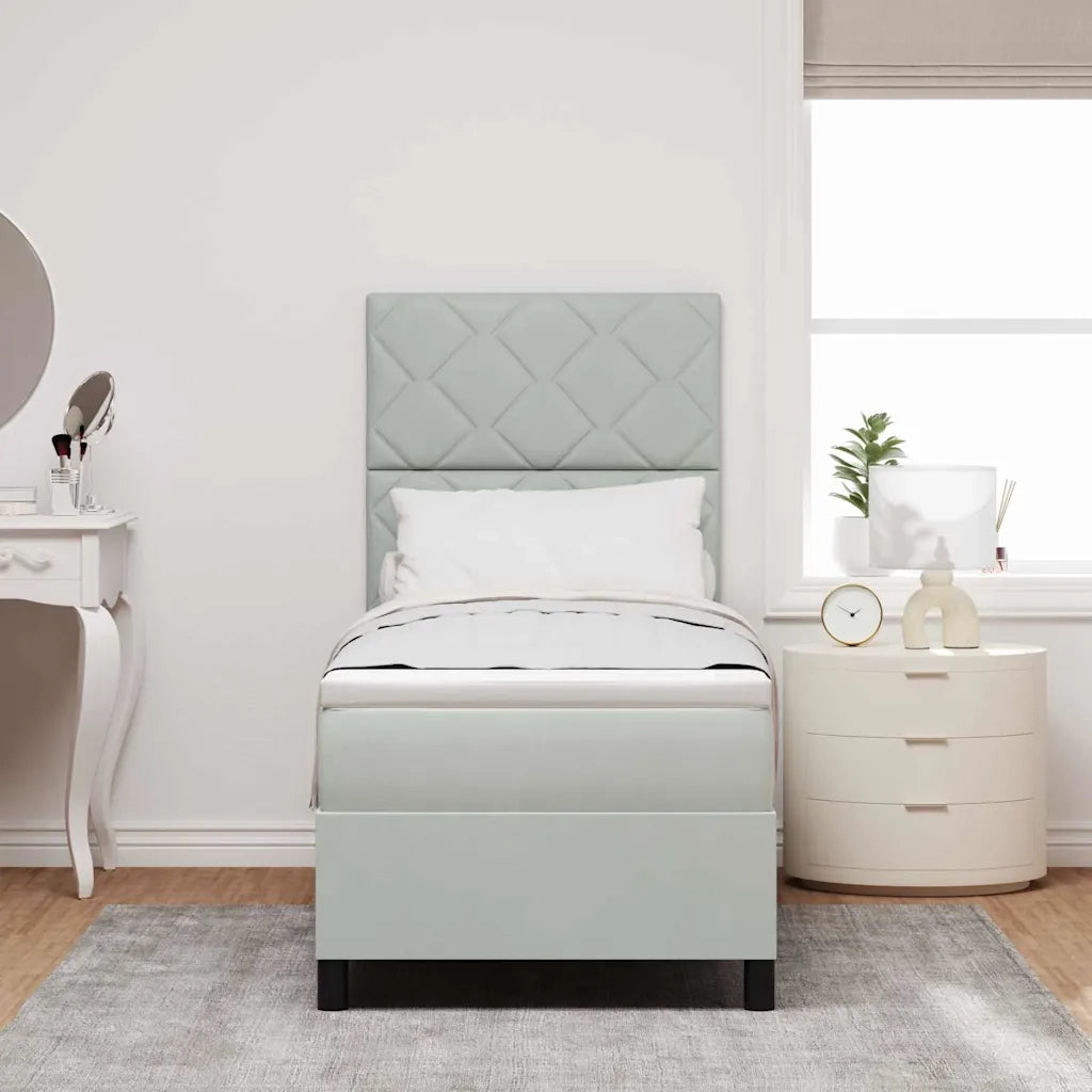 Letto a molle con materasso Grigio chiaro 80 x 200 cm Tessuto 3339860
