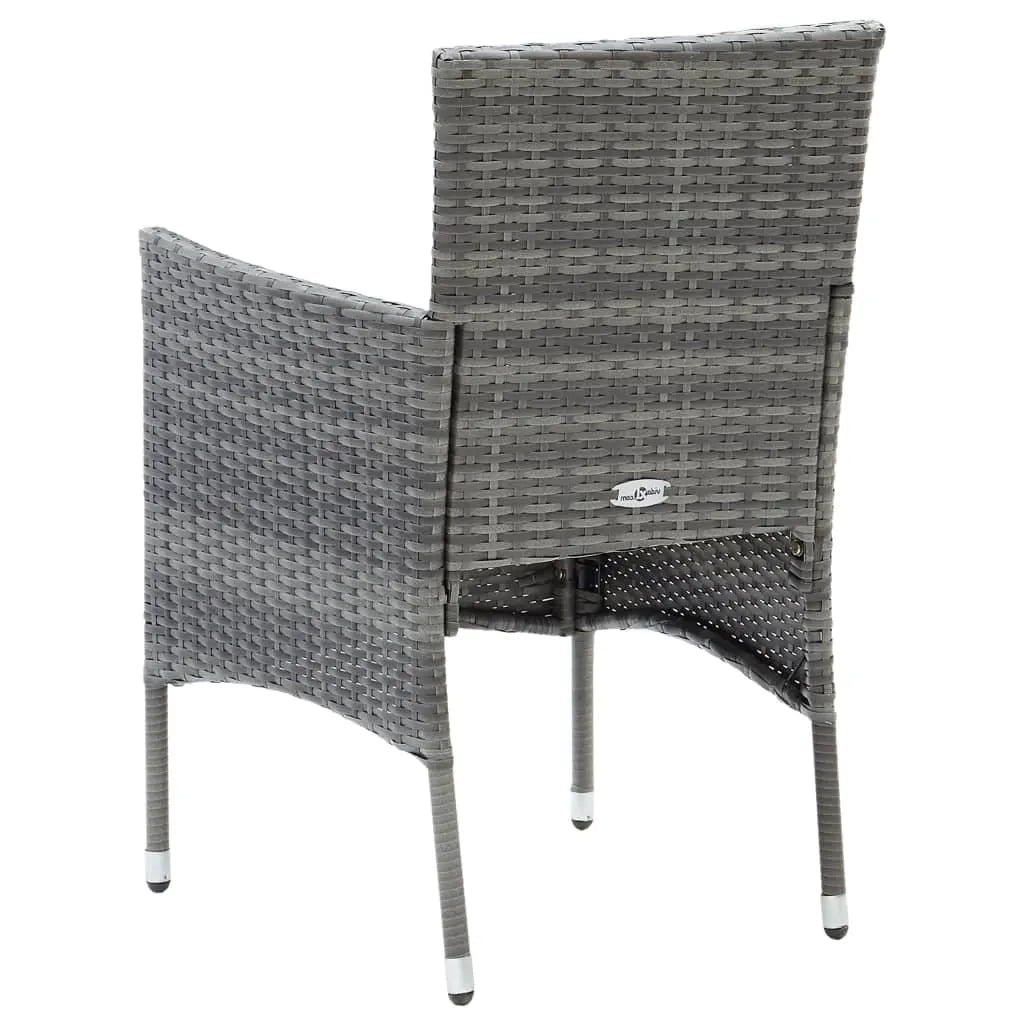 Set da Pranzo da Giardino 7 pz con Cuscini in Polyrattan Grigio 3094983