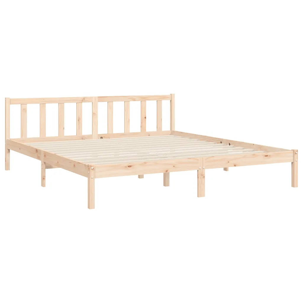 Letto matrimoniale | Letto per adulti | Giroletto con Testiera Super King Size in Legno Massello