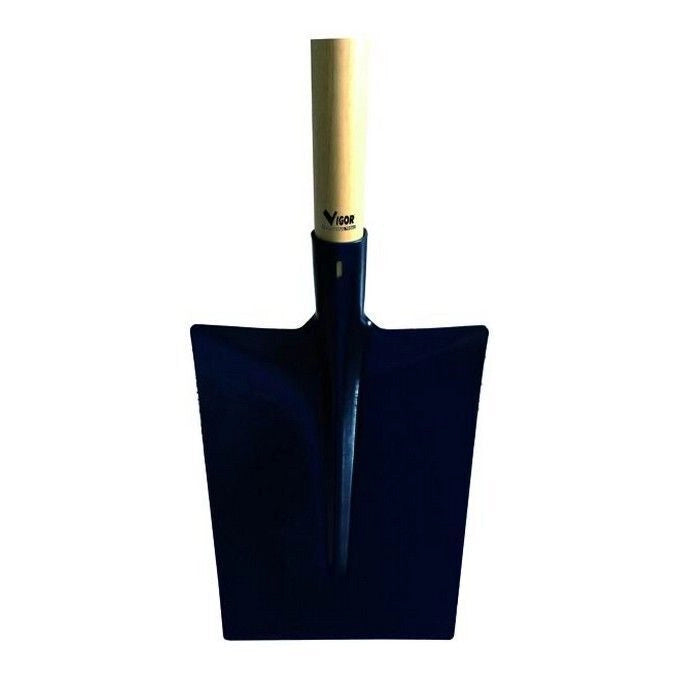Vigor 7213010 Badile per Giardino Punta Quadra Manico in Legno 130 cm colore Nero