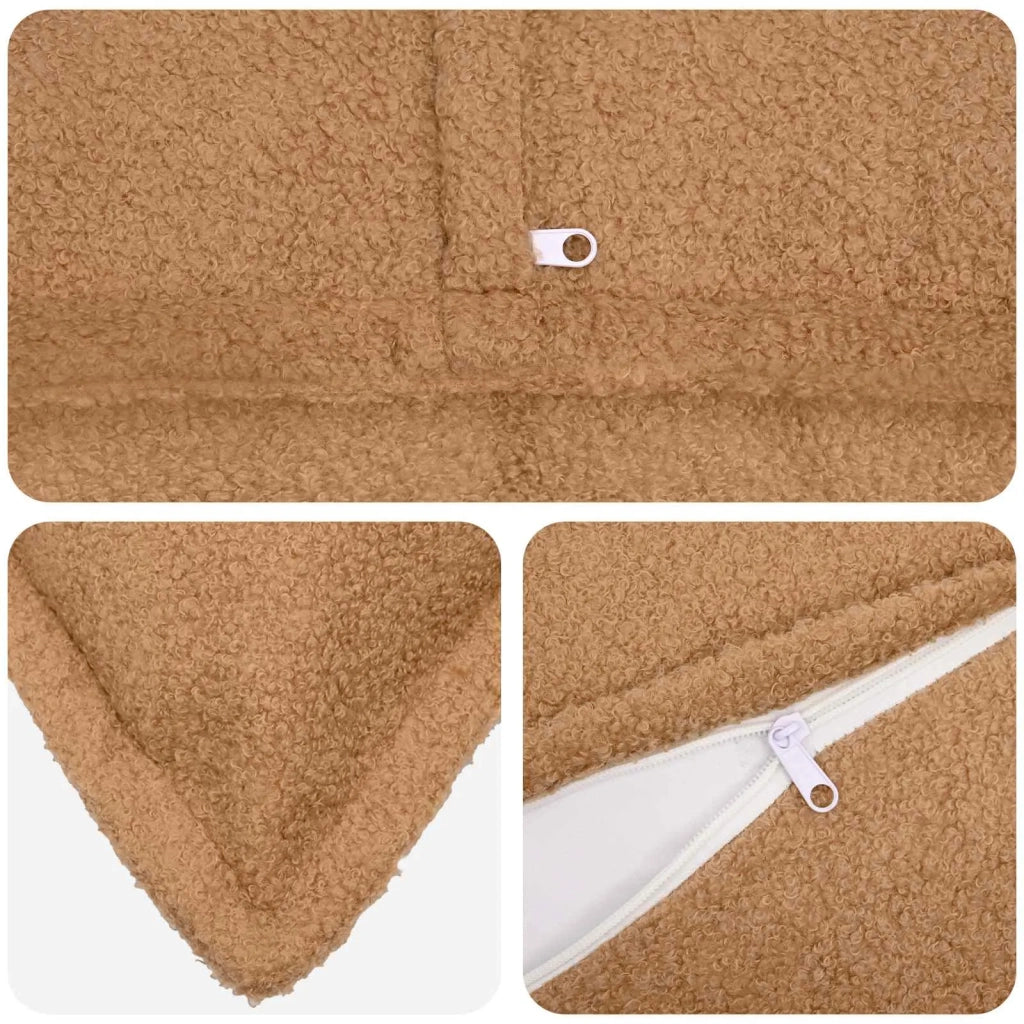 Federa 6 pcs HOUTEN Beige 40 x 40 cm Bouclé 916841