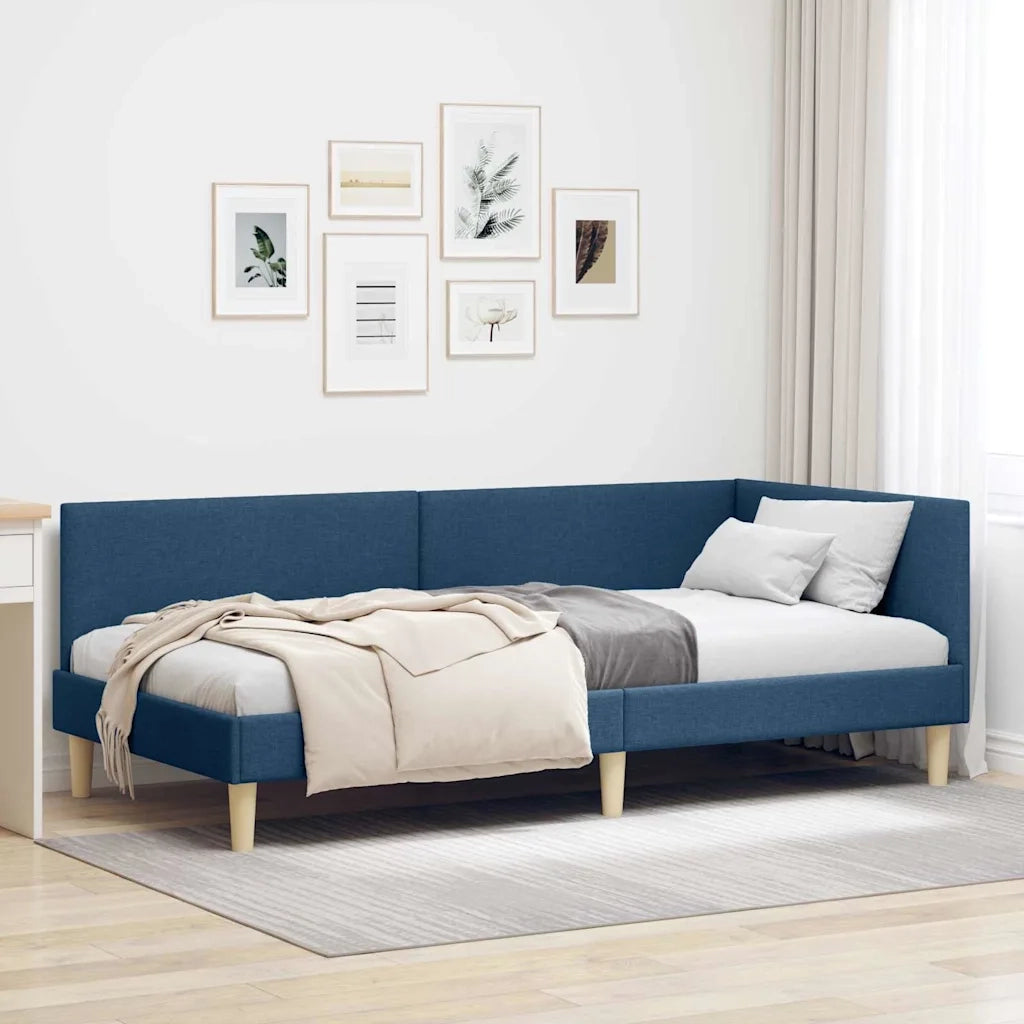 Cornice del letto ad angolo con testiera Blu 90 cm x 190 cm 42016188