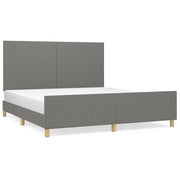 Letto matrimoniale | Letto per adulti | Giroletto senza Materasso Grigio Scuro 180x200 cm Tessuto
