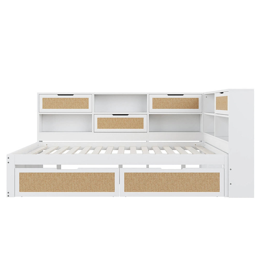 Divano letto legno - Xylo - 140x200 cm cassetti USB bianco