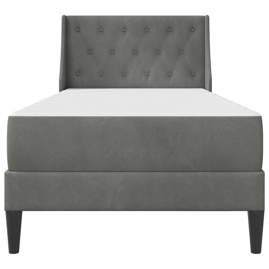 Struttura letto con materasso-Giroletto Grigio scuro 100 x 200 cm Velluto 534940