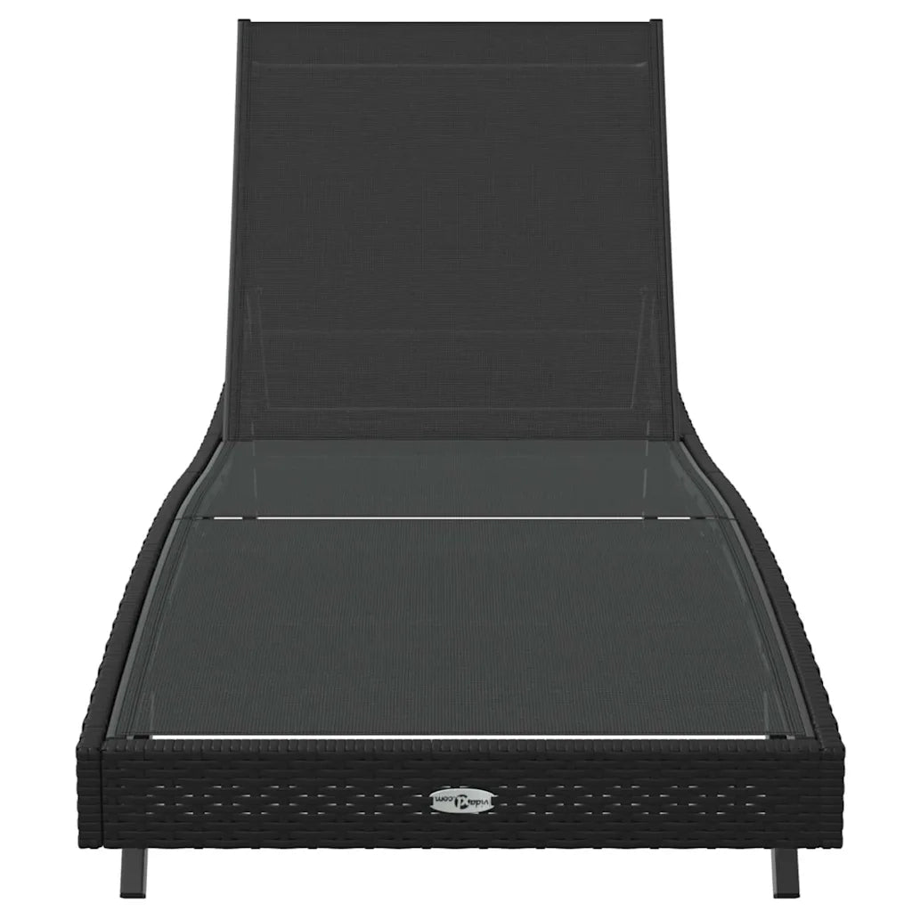 Lettino da sole Nero 197 x 70 x 82 cm polyrattan