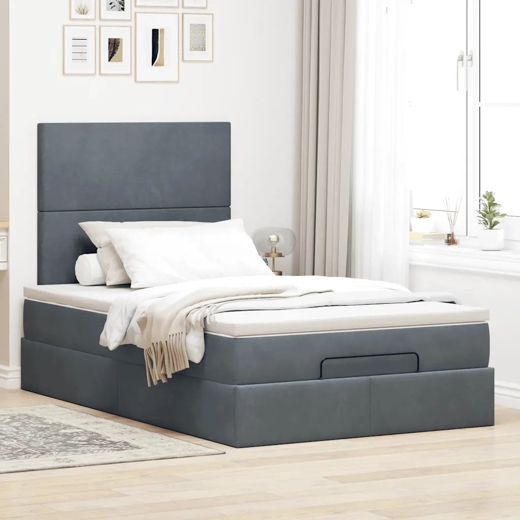 Struttura Letto Pouf con Materassi 120x200 cm Velluto 3313392