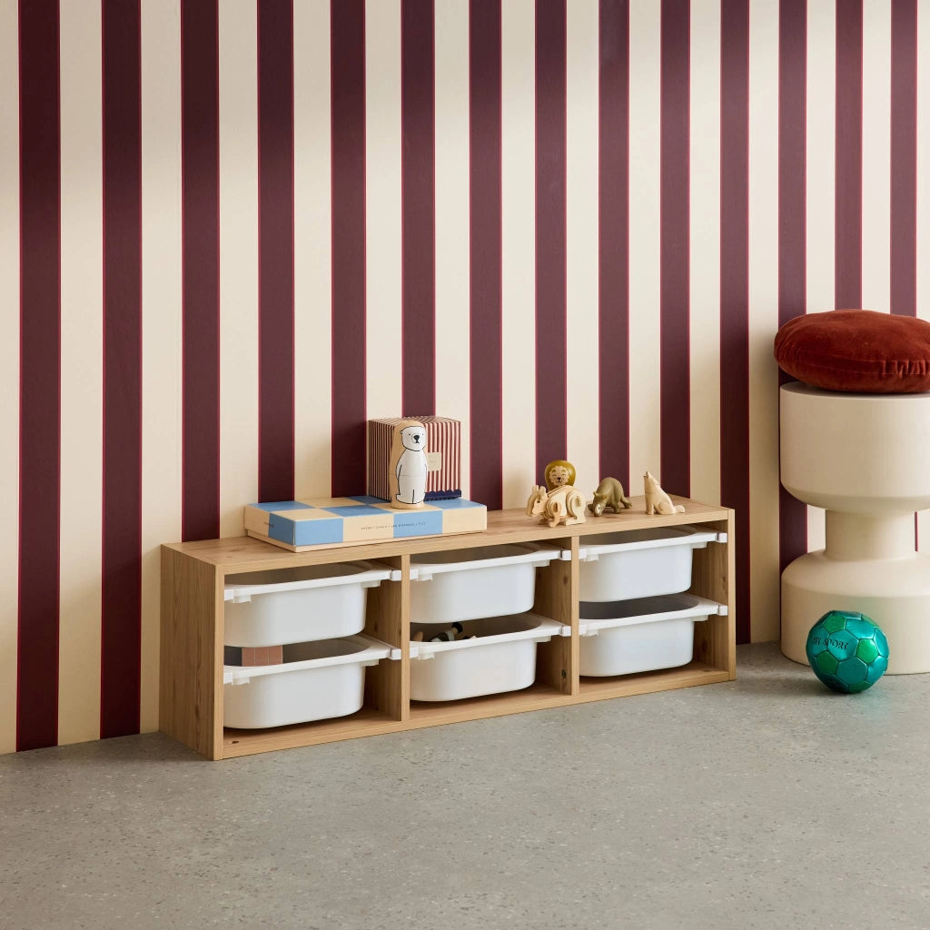 Contenitore per bambini, 6 contenitori, marrone naturale