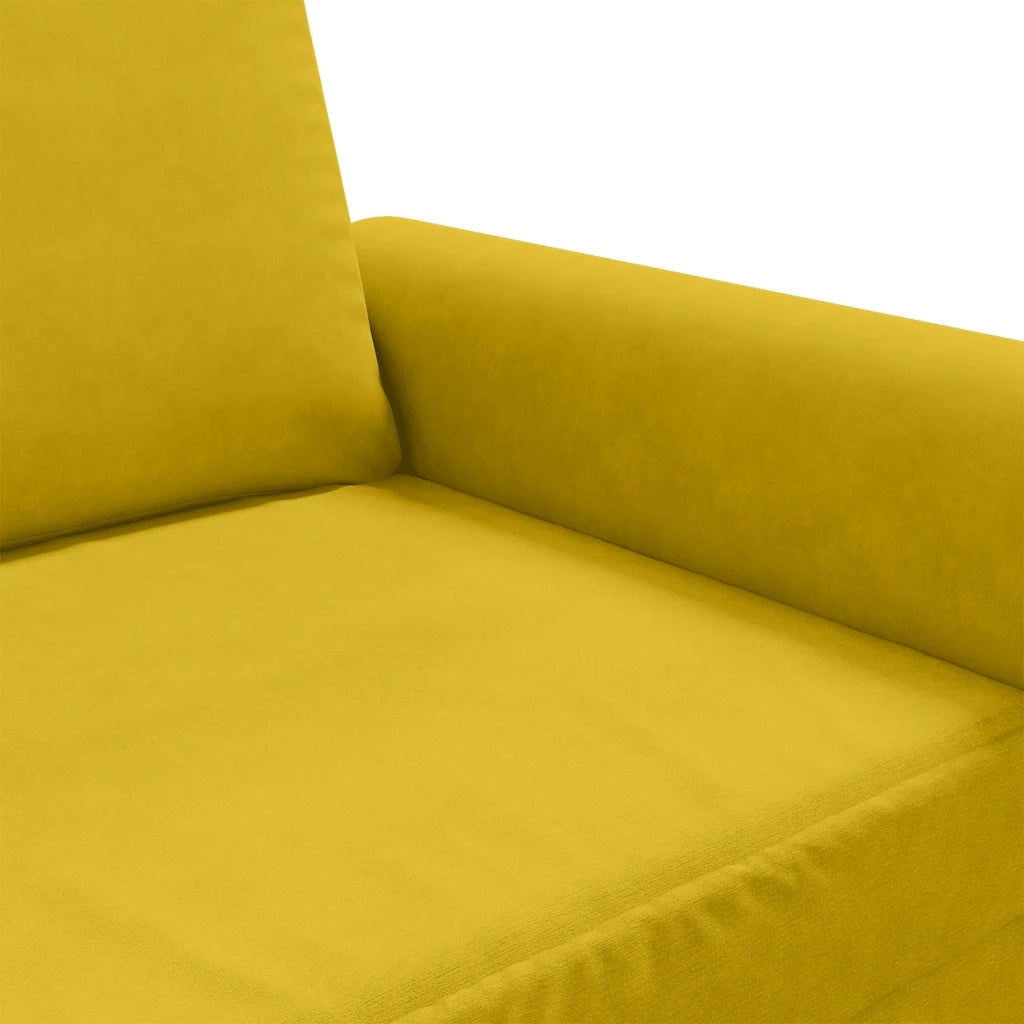 Divano | Divano da soggiorno | Sofa a 2 Posti giallo 120 cm in Velluto