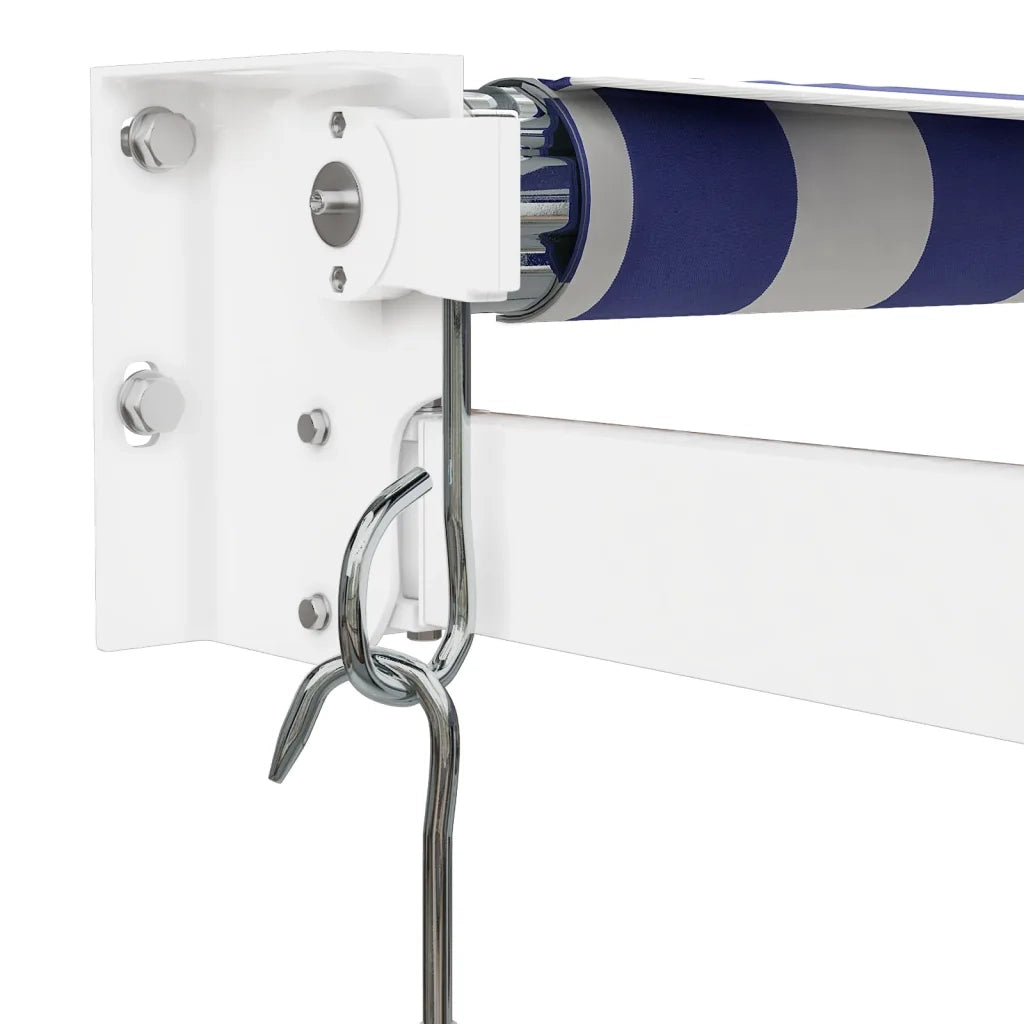 Tenda Sole | Tenda parasole Retrattile Blu e Bianca 3x2,5 m Tessuto e Alluminio