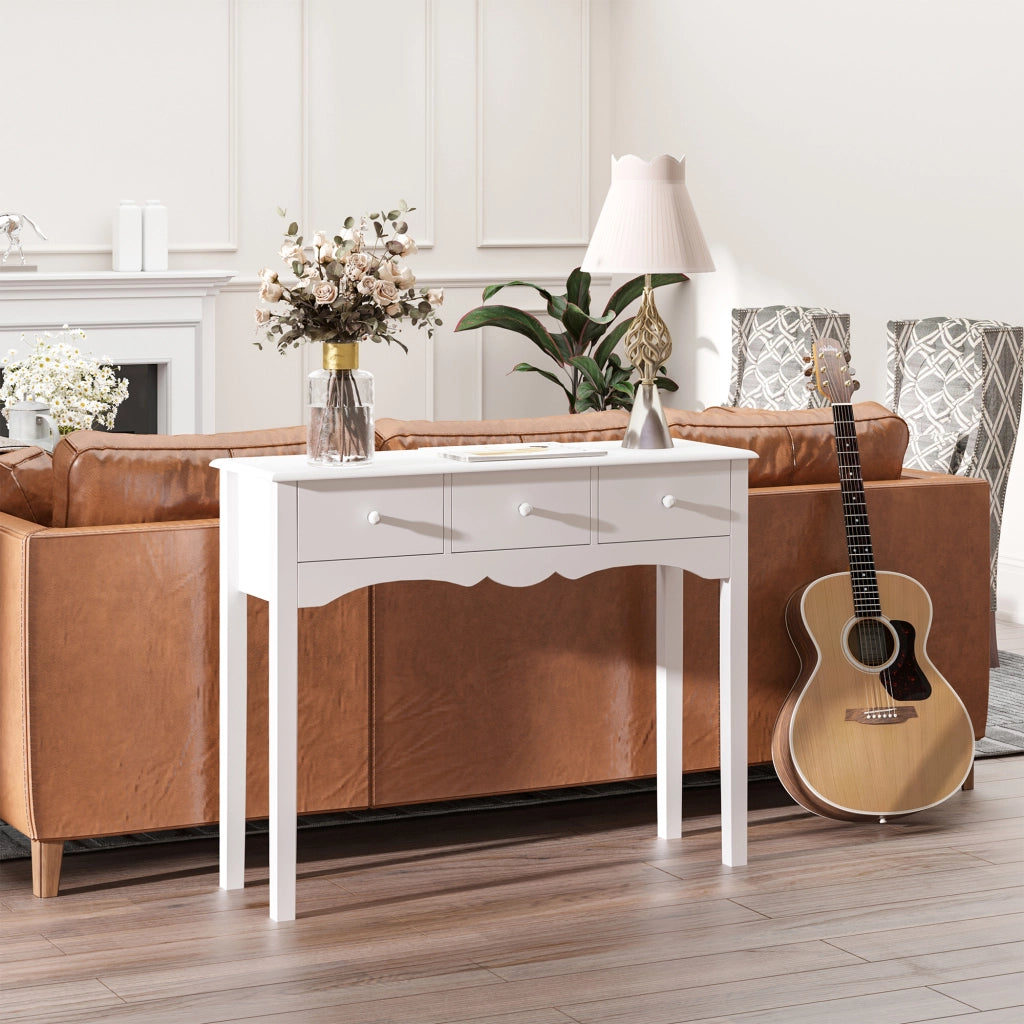 Consolle da Ingresso con 3 Cassetti ¨C Minimal ¨C Bianco 100x32x85 cm