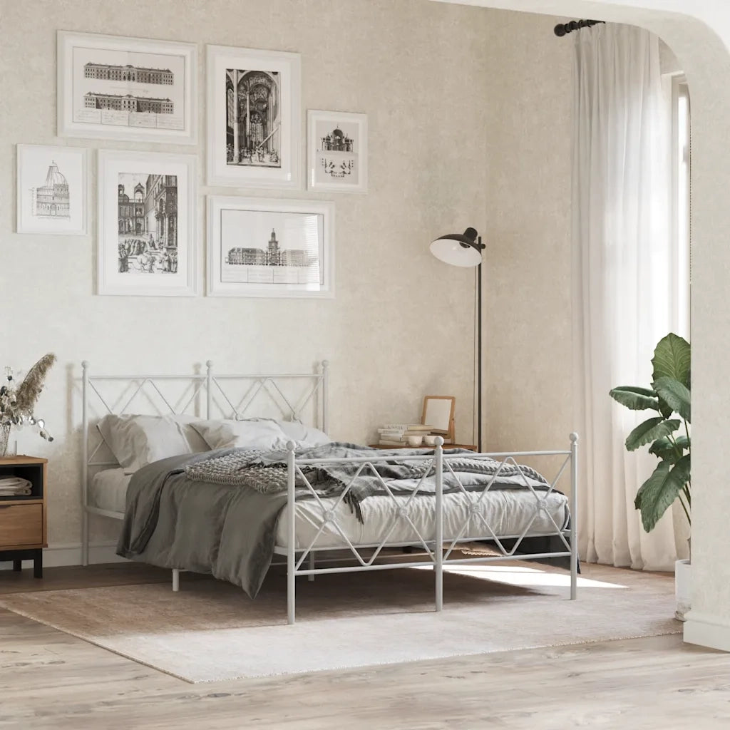 Testiera di Ricambio in Metallo Bianco 120 cm 376582