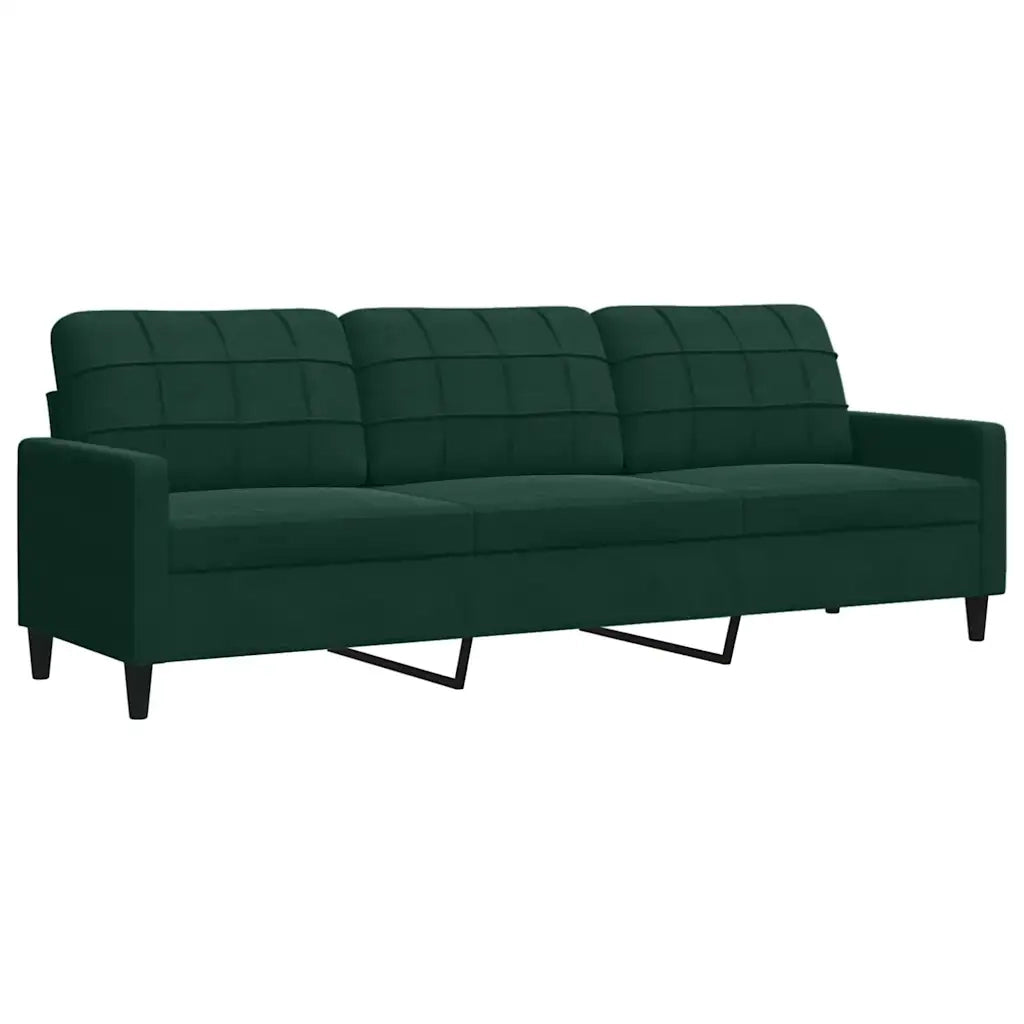 Set di Divani 4 pz con Cuscini e Rinforzi Verde scuro Velluto 3278463